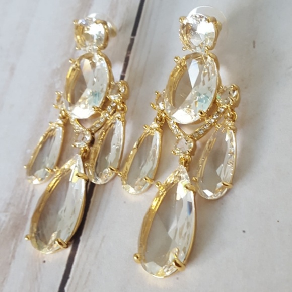 Kate Spade Gold and Crystal Chandelier Earrings - Picture 3 of 8